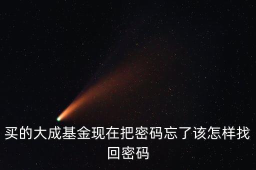 買(mǎi)的大成基金現(xiàn)在把密碼忘了該怎樣找回密碼