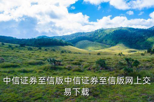 中信證券至信版中信證券至信版網(wǎng)上交易下載
