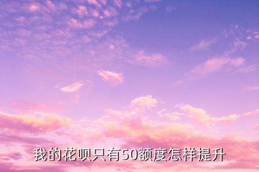 我的花唄只有50額度怎樣提升