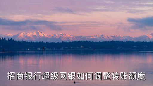 招商銀行超級網(wǎng)銀如何調(diào)整轉(zhuǎn)賬額度