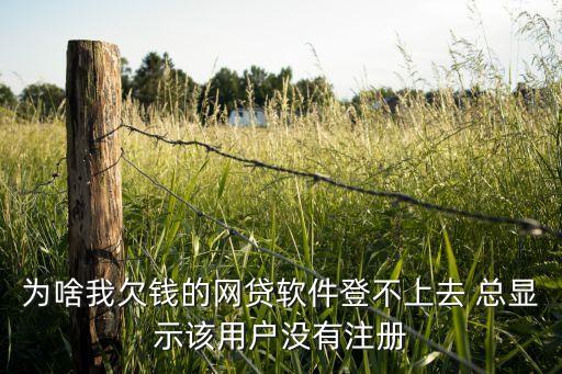 為啥我欠錢(qián)的網(wǎng)貸軟件登不上去 總顯示該用戶沒(méi)有注冊(cè)