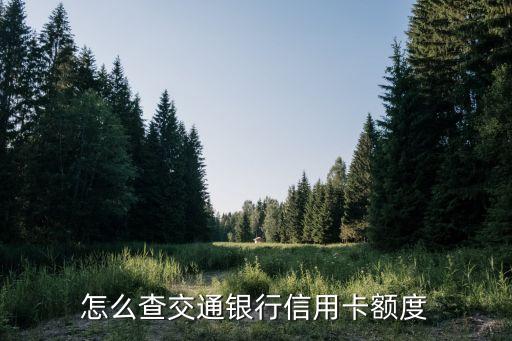 怎么樣能查交通信用卡額度，怎么查交通銀行信用卡額度