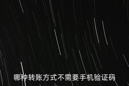 哪種轉(zhuǎn)賬方式不需要手機(jī)驗(yàn)證碼