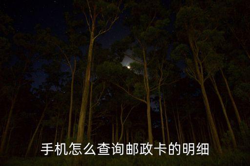 怎么查詢郵政卡明細(xì)，手機(jī)怎么查詢郵政卡的明細(xì)