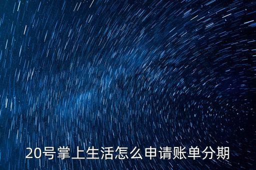 20號(hào)掌上生活怎么申請(qǐng)賬單分期
