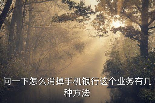 問(wèn)一下怎么消掉手機(jī)銀行這個(gè)業(yè)務(wù)有幾種方法