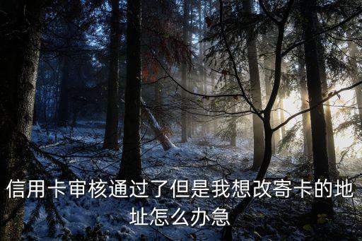 信用卡審核通過了但是我想改寄卡的地址怎么辦急
