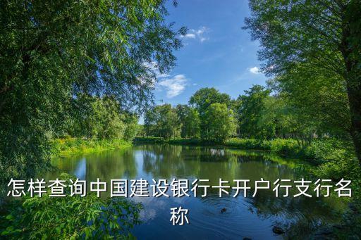 怎樣查詢中國(guó)建設(shè)銀行卡開(kāi)戶行支行名稱