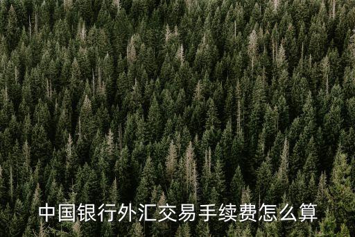中國(guó)銀行外匯交易手續(xù)費(fèi)怎么算