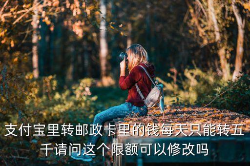 支付寶里轉(zhuǎn)郵政卡里的錢每天只能轉(zhuǎn)五千請問這個限額可以修改嗎