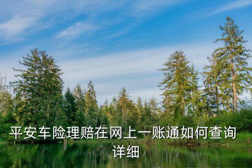 平安車險理賠在網(wǎng)上一賬通如何查詢 詳細
