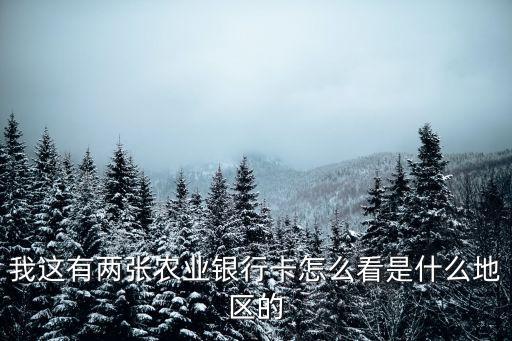 我這有兩張農(nóng)業(yè)銀行卡怎么看是什么地區(qū)的