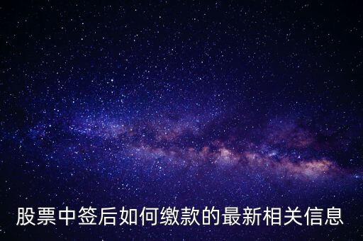 股票中簽后如何繳款的最新相關(guān)信息