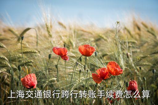 上海交通銀行跨行轉賬手續(xù)費怎么算