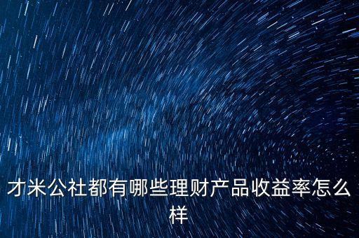 才米公社是怎么賺錢的，我是一個投資新手最近聽朋友介紹了才米公社有意投資一下  搜