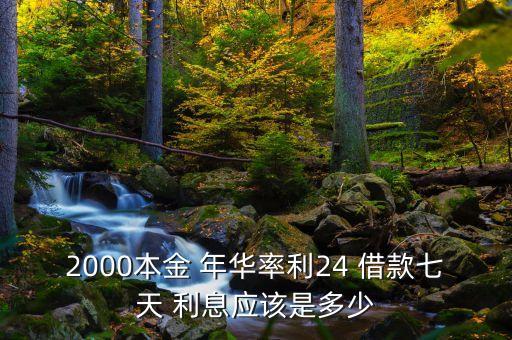 2000本金 年華率利24 借款七天 利息應(yīng)該是多少