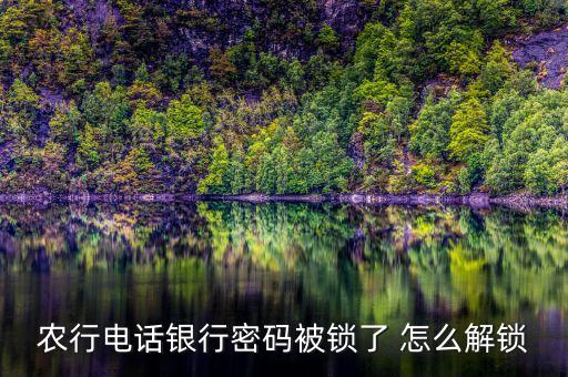 農(nóng)行電話銀行密碼被鎖了 怎么解鎖
