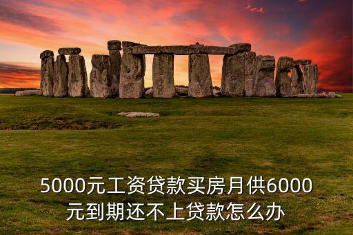 5000元工資貸款買房月供6000元到期還不上貸款怎么辦