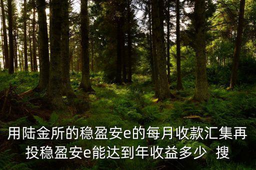 用陸金所的穩(wěn)盈安e的每月收款匯集再投穩(wěn)盈安e能達到年收益多少  搜