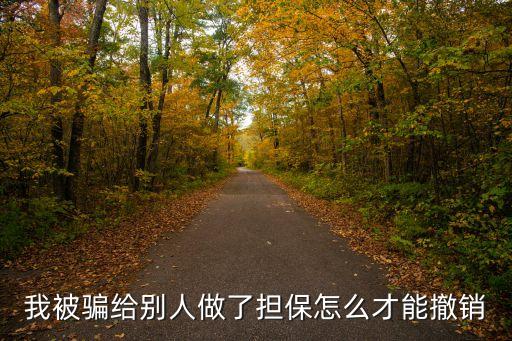 被騙貸款擔(dān)保怎么撤回，我被騙給別人做了擔(dān)保怎么才能撤銷
