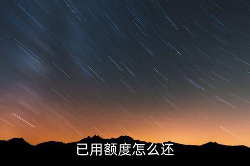 已用額度怎么還