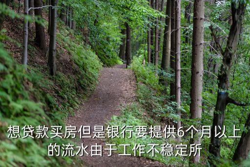 想貸款買房但是銀行要提供6個(gè)月以上的流水由于工作不穩(wěn)定所