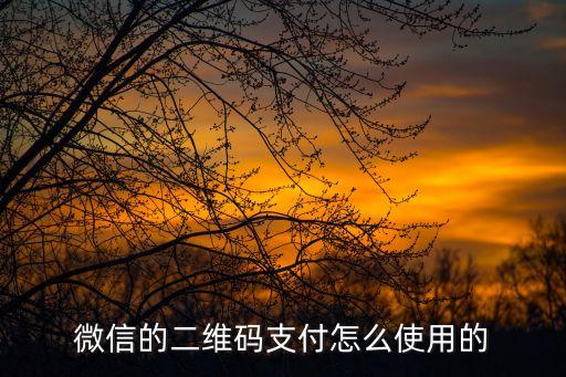 微信的二維碼支付怎么使用的
