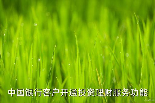 中銀理財(cái)服務(wù)怎么開通，中國銀行客戶開通投資理財(cái)服務(wù)功能