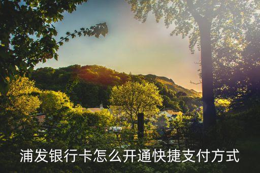 浦發(fā)信用卡快捷支付怎么開(kāi)通，浦發(fā)銀行信用卡的快捷支付怎么開(kāi)通