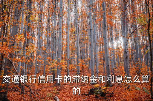 交通銀行信用卡的滯納金和利息怎么算的