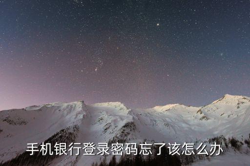 手機(jī)銀行登錄密碼忘了該怎么辦