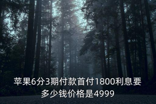 蘋果分期3期利息怎么算，蘋果6分3期付款首付1800利息要多少錢價格是4999