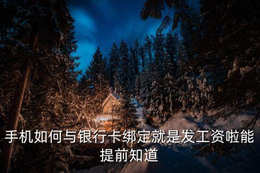 手機(jī)如何與銀行卡綁定就是發(fā)工資啦能提前知道