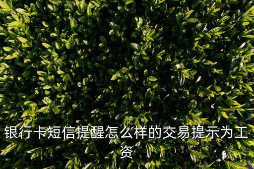 銀行卡短信提醒怎么樣的交易提示為工資