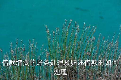 借款增資的賬務處理及歸還借款時如何處理