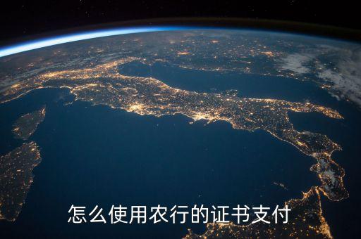 農(nóng)業(yè)銀行怎么用證書支付，農(nóng)行怎么用證書客戶支付