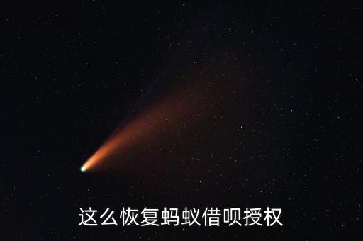 這么恢復(fù)螞蟻借唄授權(quán)