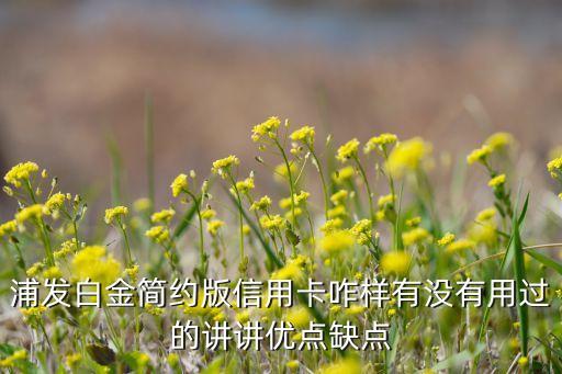 浦發(fā)白金簡約版信用卡咋樣有沒有用過的講講優(yōu)點(diǎn)缺點(diǎn)