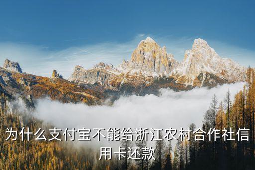 怎么還浙江農(nóng)信信用卡，為什么支付寶不能給浙江農(nóng)村合作社信用卡還款