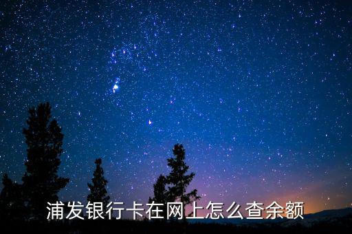 怎么查浦發(fā)的余額查詢，浦發(fā)銀行卡在網(wǎng)上怎么查余額