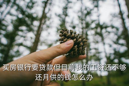 工資不夠房貸怎么辦，買房銀行要貸款但目前我的工資還不夠還月供的錢怎么辦