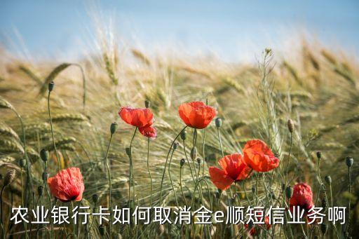農(nóng)業(yè)銀行卡如何取消金e順短信業(yè)務(wù)啊