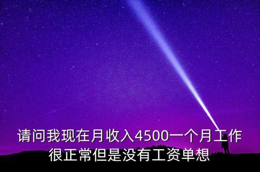 請問我現(xiàn)在月收入4500一個月工作很正常但是沒有工資單想