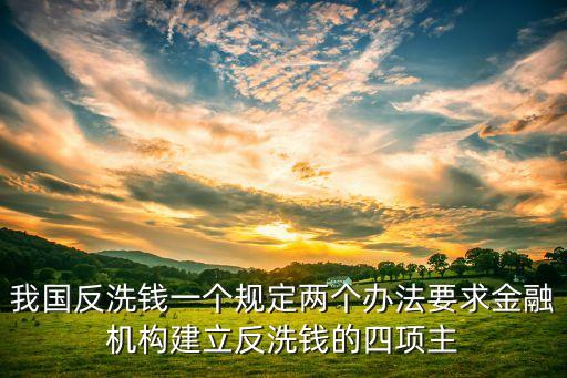 我國反洗錢一個規(guī)定兩個辦法要求金融機(jī)構(gòu)建立反洗錢的四項(xiàng)主