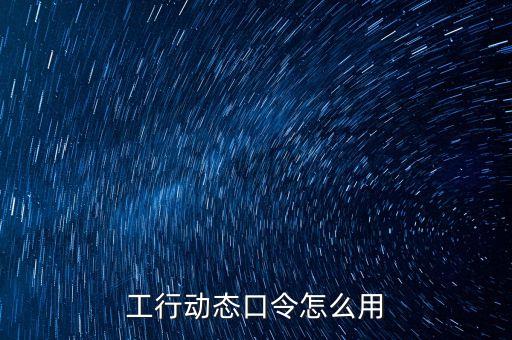 工行動態(tài)口令怎么用