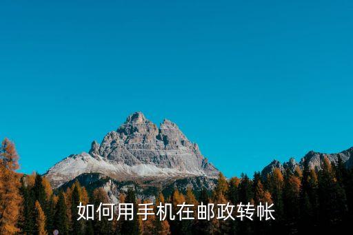 手機(jī)郵局銀行怎么轉(zhuǎn)賬，如何用手機(jī)在郵政轉(zhuǎn)帳
