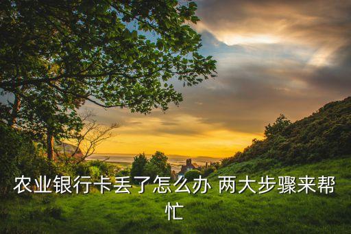 農業(yè)銀行丟失怎么補辦銀行卡嗎，農業(yè)銀行卡丟了怎么辦 兩大步驟來幫忙