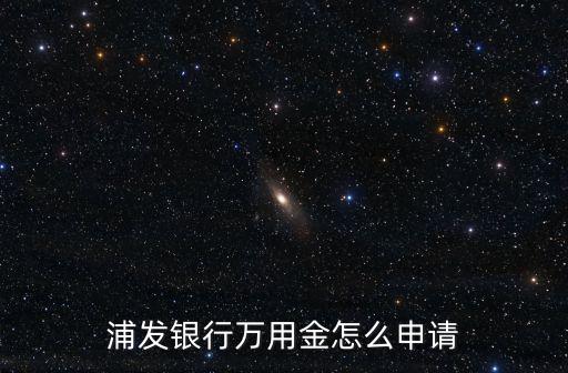 浦發(fā)銀行萬用金怎么申請