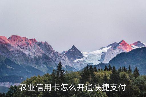 信用卡手機(jī)銀行怎么開(kāi)通快捷支付，農(nóng)業(yè)信用卡怎么開(kāi)通快捷支付