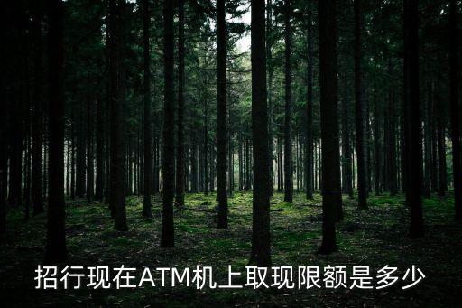招商信用卡atm怎么取現(xiàn)額度多少，招行現(xiàn)在ATM機(jī)上取現(xiàn)限額是多少